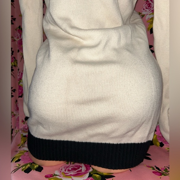 Betsey Johnson Marilyn Monroe sweater dress wink kiss lip cream long vintage L - Picture 8 of 8